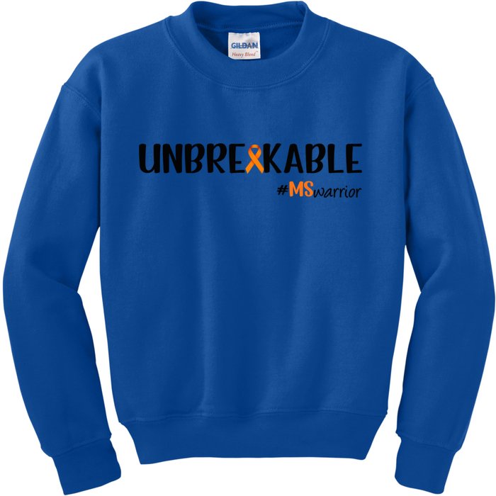 Ms Warrior Multiple Sclerosis Awareness Unbreakable Ms Meaningful Gift Kids Sweatshirt