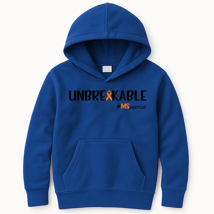 Ms Warrior Multiple Sclerosis Awareness Unbreakable Ms Meaningful Gift Kids Hoodie