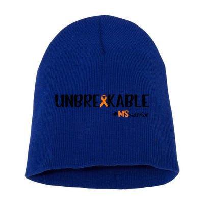 Ms Warrior Multiple Sclerosis Awareness Unbreakable Ms Meaningful Gift Short Acrylic Beanie