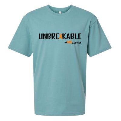 Ms Warrior Multiple Sclerosis Awareness Unbreakable Ms Meaningful Gift Sueded Cloud Jersey T-Shirt
