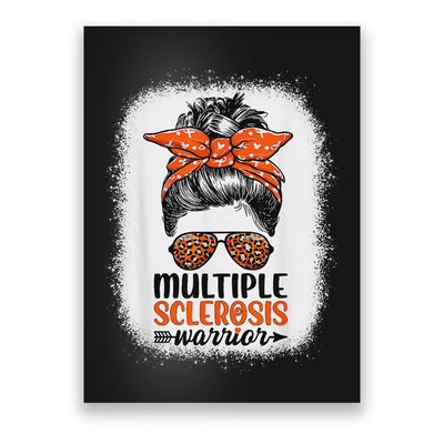 Ms Warrior Messy Bun Leopard Multiple Sclerosis Awareness Poster