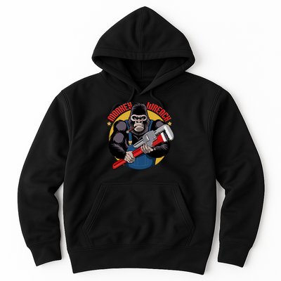 Monkey Wrench Monkey Car Repair Mechanic Grease Hoodie