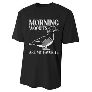 Morning Woody My Favorite Duck Hunting Funny Hunter Performance Sprint T-Shirt