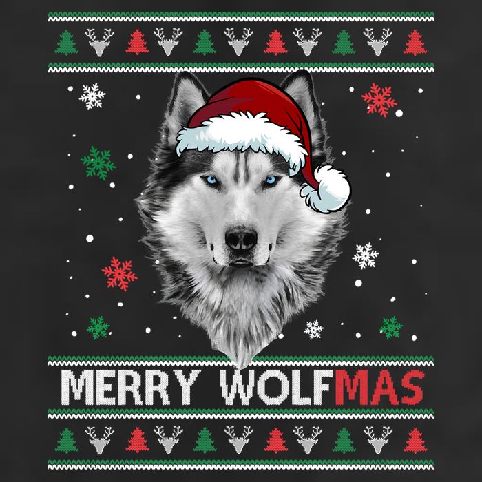 Merry Wolfmas Merry Christmas Wolf Ugly Sweater Funny Xmas Cool Comfort Performance Bucket Hat