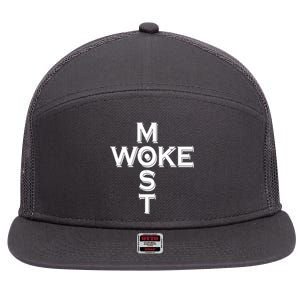 Most Woke 7 Panel Mesh Trucker Snapback Hat