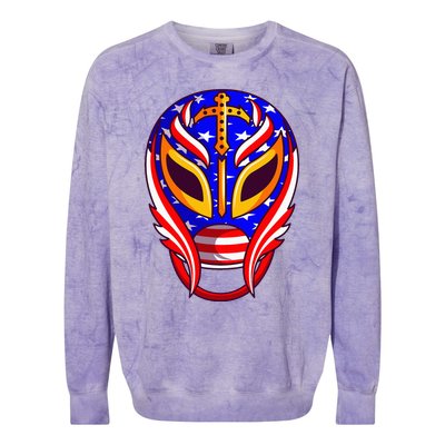 Mexican Wrestling Mask Colorblast Crewneck Sweatshirt