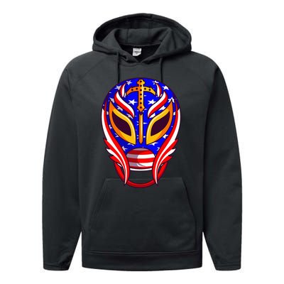 Mexican Wrestling Mask Performance Fleece Hoodie