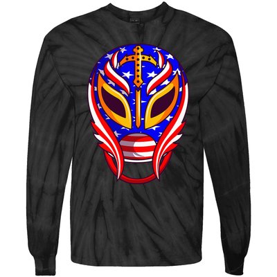 Mexican Wrestling Mask Tie-Dye Long Sleeve Shirt