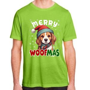 Merry Woofmas Merry Christmas Funny Beagle Dog Mom Puppy Meaningful Gift Adult ChromaSoft Performance T-Shirt