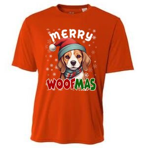 Merry Woofmas Merry Christmas Funny Beagle Dog Mom Puppy Meaningful Gift Cooling Performance Crew T-Shirt