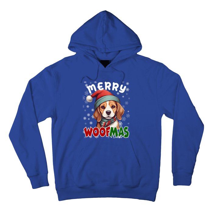 Merry Woofmas Merry Christmas Funny Beagle Dog Mom Puppy Meaningful Gift Hoodie