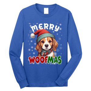 Merry Woofmas Merry Christmas Funny Beagle Dog Mom Puppy Meaningful Gift Long Sleeve Shirt