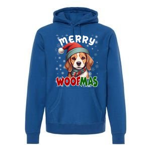 Merry Woofmas Merry Christmas Funny Beagle Dog Mom Puppy Meaningful Gift Premium Hoodie