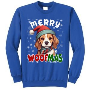 Merry Woofmas Merry Christmas Funny Beagle Dog Mom Puppy Meaningful Gift Tall Sweatshirt