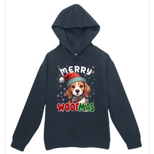 Merry Woofmas Merry Christmas Funny Beagle Dog Mom Puppy Meaningful Gift Urban Pullover Hoodie