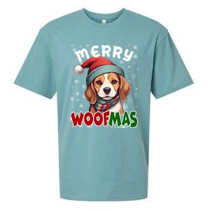 Merry Woofmas Merry Christmas Funny Beagle Dog Mom Puppy Meaningful Gift Sueded Cloud Jersey T-Shirt