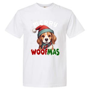 Merry Woofmas Merry Christmas Funny Beagle Dog Mom Puppy Meaningful Gift Garment-Dyed Heavyweight T-Shirt