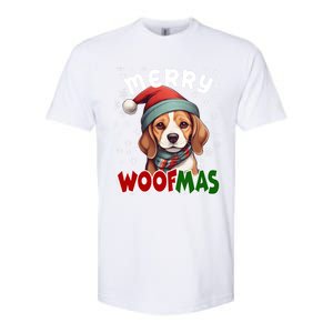 Merry Woofmas Merry Christmas Funny Beagle Dog Mom Puppy Meaningful Gift Softstyle CVC T-Shirt