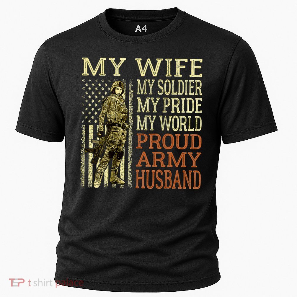 My Wife My Soldier Hero Funny Gift Proud Army Husband Military Spouse Performance Shirt