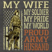 My Wife My Soldier Hero Funny Gift Proud Army Husband Military Spouse Vector Backpack
