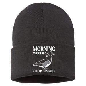 Morning Woody My Favorite Duck Hunting Funny Hunter Sustainable Knit Beanie