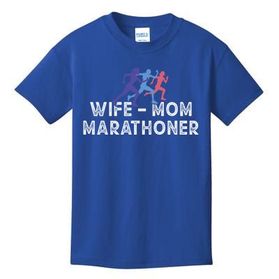 Marathoner Wife Mom Meaningful Gift Marathon Runner Mom Outfit Gift Kids T-Shirt