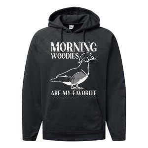 Morning Woody My Favorite Duck Hunting Funny Hunter Performance Fleece Hoodie