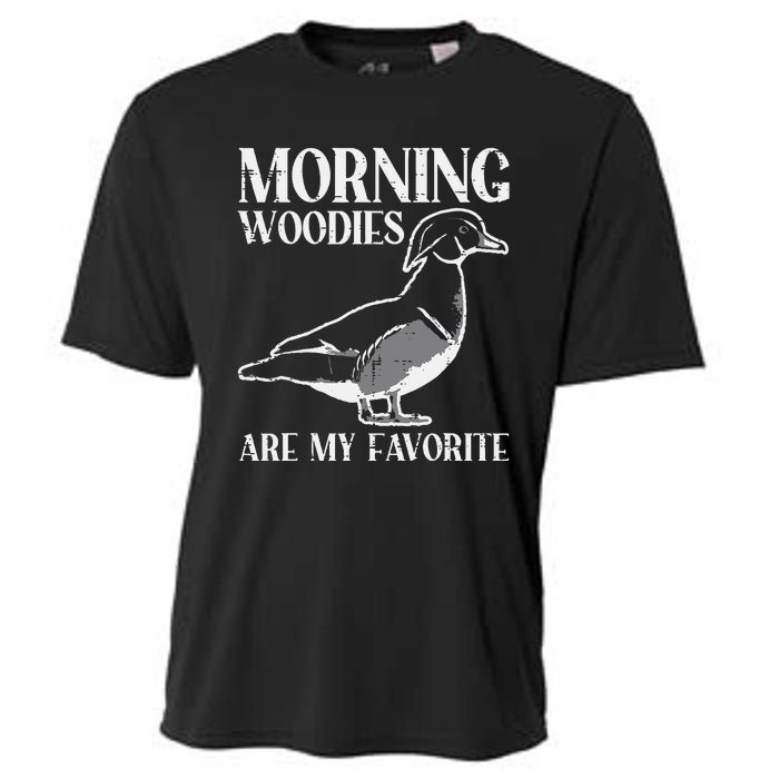 Morning Woody My Favorite Duck Hunting Funny Hunter Cooling Performance Crew T-Shirt