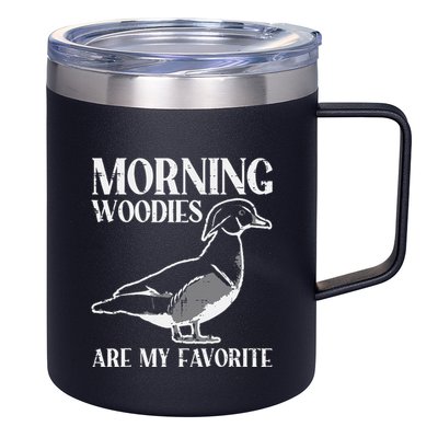 Morning Woody My Favorite Duck Hunting Funny Hunter 12oz Stainless Steel Coffee Mug