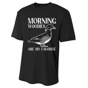 Morning Woody My Favorite Duck Hunting Funny Hunter Performance Sprint T-Shirt