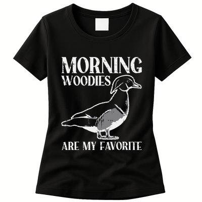Morning Woody My Favorite Duck Hunting Funny Hunter Womens T-Shirt