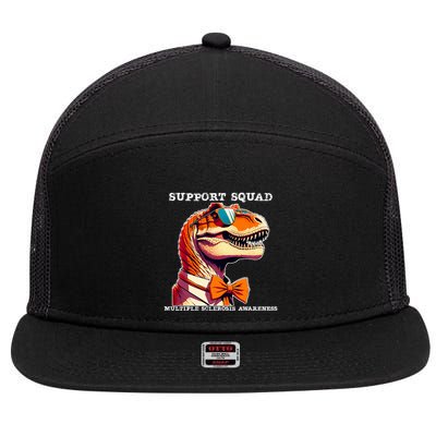 Ms Warrior Ms Support Squad Multiple Sclerosis Awareness 7 Panel Mesh Trucker Snapback Hat