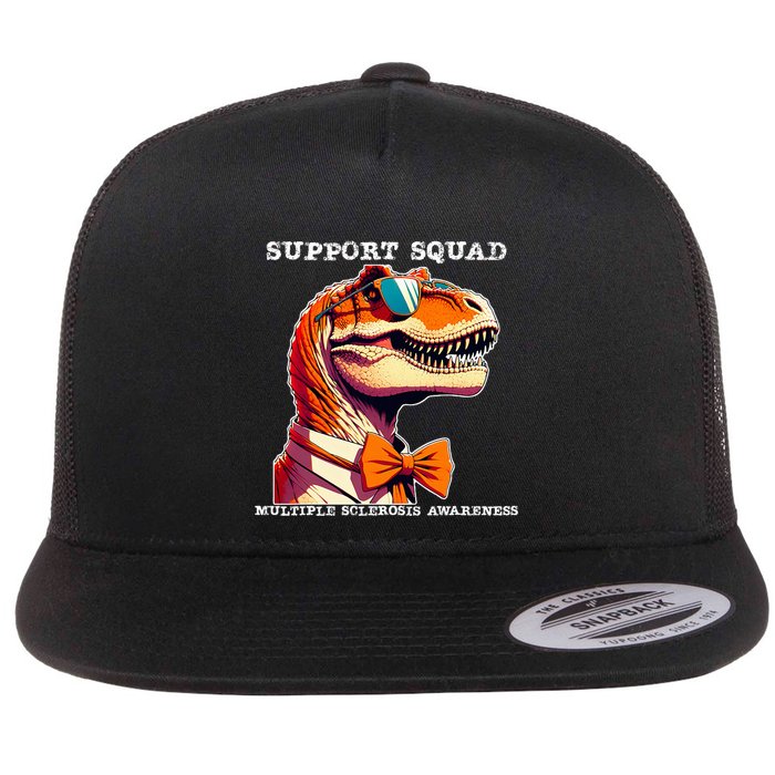 Ms Warrior Ms Support Squad Multiple Sclerosis Awareness Flat Bill Trucker Hat