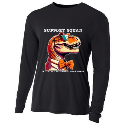 Ms Warrior Ms Support Squad Multiple Sclerosis Awareness Cooling Performance Long Sleeve Crew
