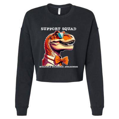 Ms Warrior Ms Support Squad Multiple Sclerosis Awareness Cropped Pullover Crew