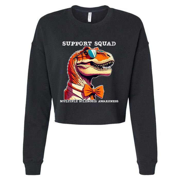 Ms Warrior Ms Support Squad Multiple Sclerosis Awareness Cropped Pullover Crew
