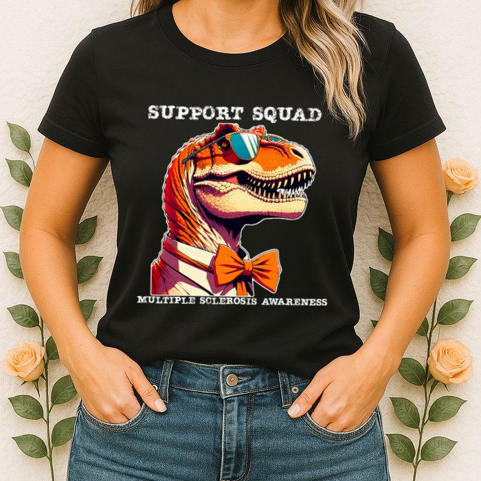 Ms Warrior Ms Support Squad Multiple Sclerosis Awareness Womens T-Shirt