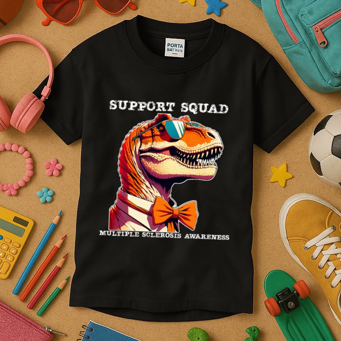Ms Warrior Ms Support Squad Multiple Sclerosis Awareness Kids T-Shirt