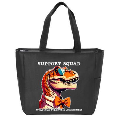 Ms Warrior Ms Support Squad Multiple Sclerosis Awareness Zip Tote Bag