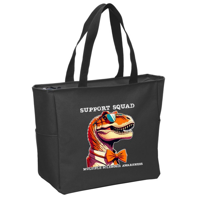 Ms Warrior Ms Support Squad Multiple Sclerosis Awareness Zip Tote Bag