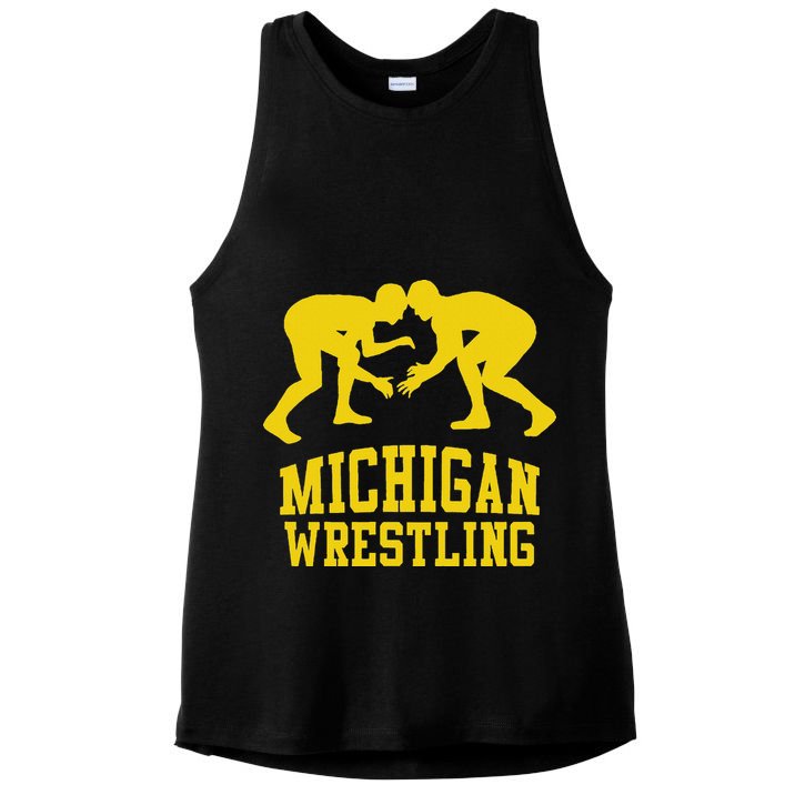 Michigan Wrestling Ladies PosiCharge Tri-Blend Wicking Tank