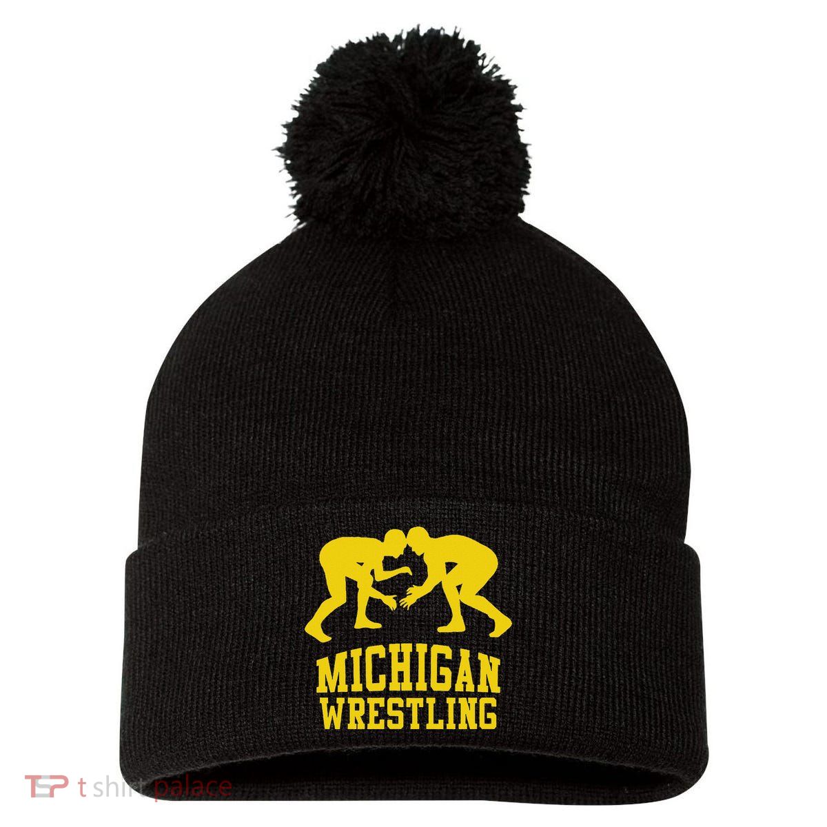 Michigan Wrestling Pom Pom 12in Knit Beanie
