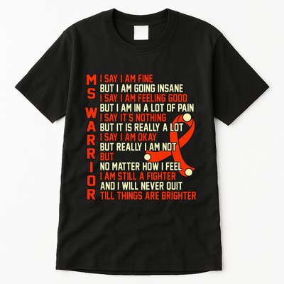 Ms Warrior Multiple Sclerosis Awareness Graphic Tall T-Shirt