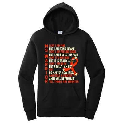 Ms Warrior Multiple Sclerosis Awareness Graphic Women's Pullover Hoodie