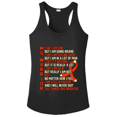 Ms Warrior Multiple Sclerosis Awareness Graphic Ladies PosiCharge Competitor Racerback Tank