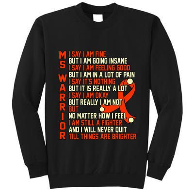 Ms Warrior Multiple Sclerosis Awareness Graphic Tall Sweatshirt
