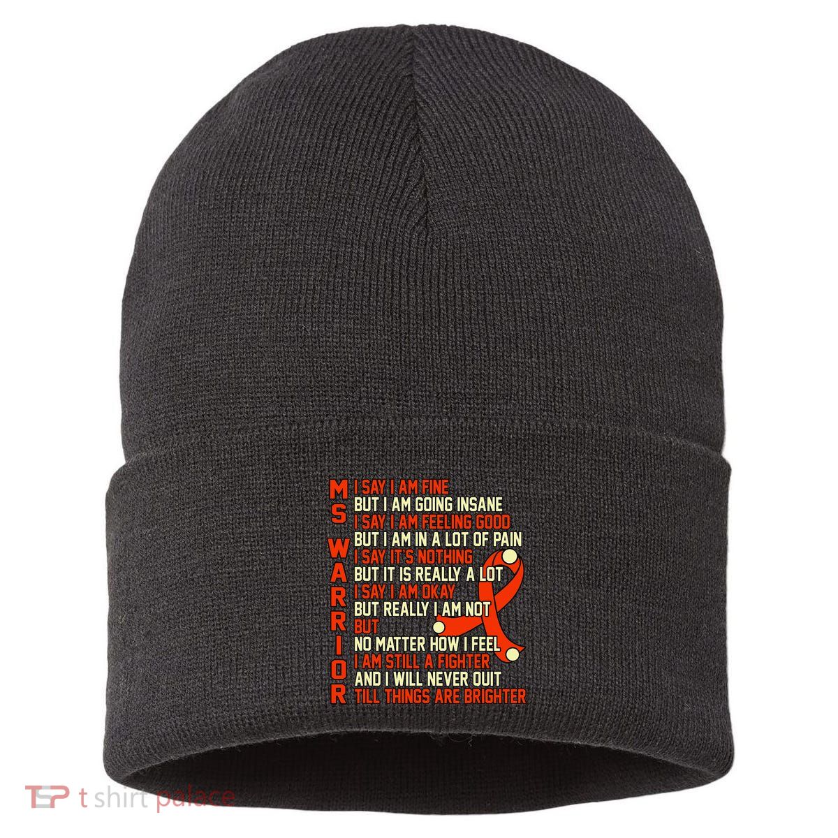 Ms Warrior Multiple Sclerosis Awareness Graphic Sustainable Knit Beanie