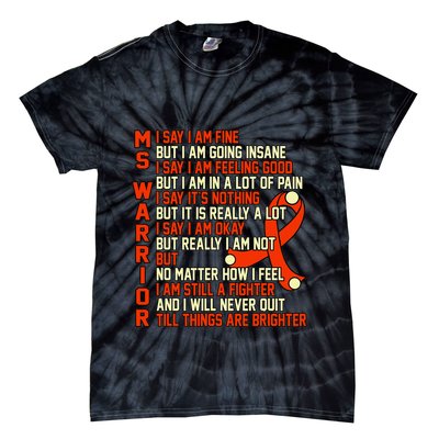 Ms Warrior Multiple Sclerosis Awareness Graphic Tie-Dye T-Shirt
