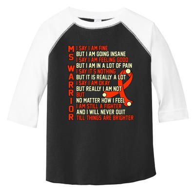 Ms Warrior Multiple Sclerosis Awareness Graphic Toddler Fine Jersey T-Shirt