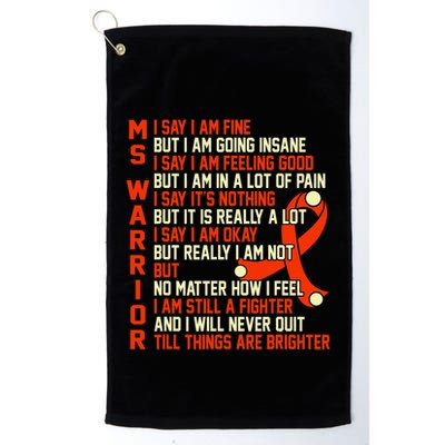 Ms Warrior Multiple Sclerosis Awareness Graphic Golf Towel